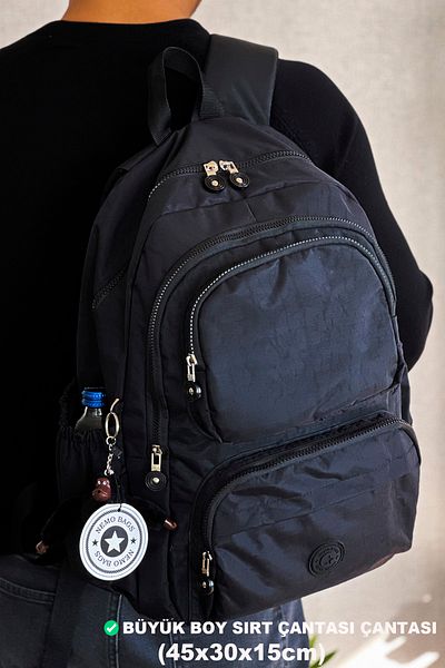 NEMO GROUP Unisex Μαύρο σακίδιο πλάτης Σχολική τσάντα ταξιδιού Μεσαίο μέγεθος (40x30cm) / Μεγάλο μέγεθος 45x30cm