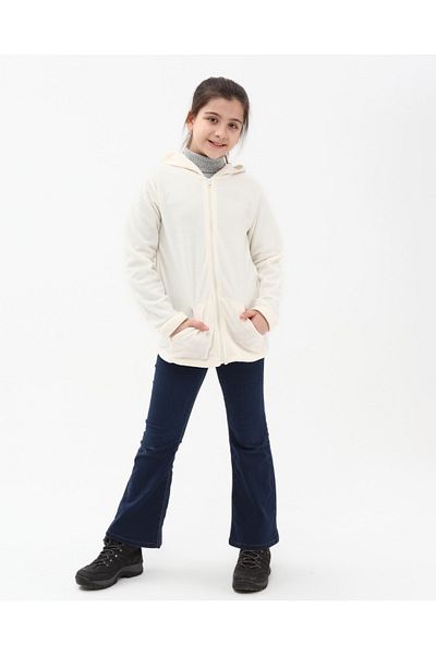Kübra Tekstil Ζακέτα Fleece με φερμουάρ και κουκούλα