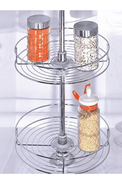 YILDIZ AKSESUAR TR Dolap Içi Köşe 4/4 Tam Döner Sepet Takımı 45 (stoplu)
