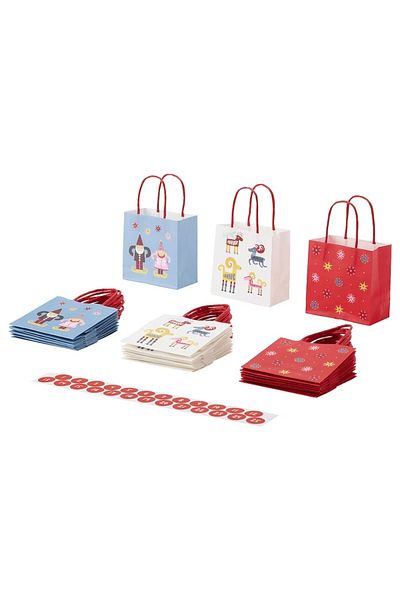 IKEA Vınterfınt 25 Pieces 10x10 Cm Multi-Colored Gift Wrapping Bag Tags Included