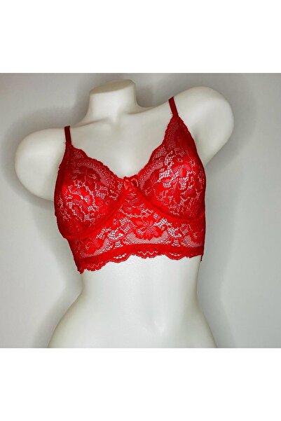 ROSE ROSSA Червоний мереживний бралет з банечками