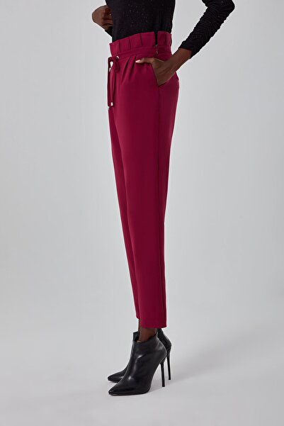 Mizalle Beli Pileli Mor Pantolon