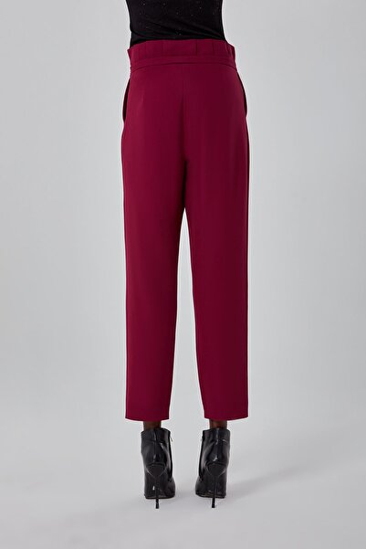 Mizalle Beli Pileli Mor Pantolon