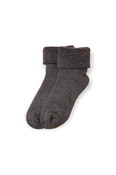Arel Socks Kadın Kışlık Termal Simli Haki Rengi Bot Çorabı