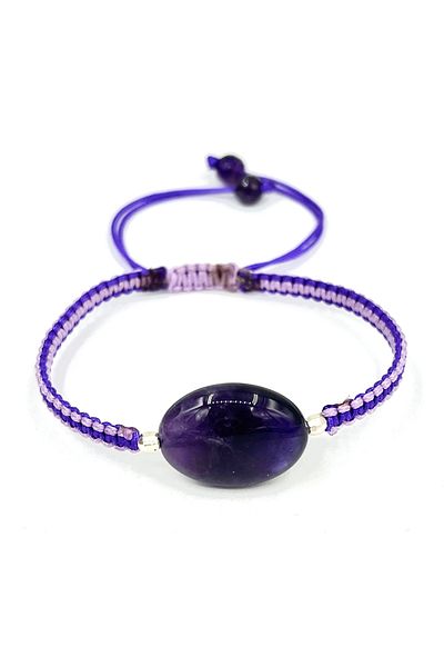 GÜMÜŞ TAŞ EVİ Amethyst Bracelet (cabochon)