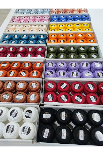 BALIM ÖRGÜ EVİ Anchor Cotton Perle 8 No: 20 Basic Colors (cross stitch Etamine Embroidery Floss)