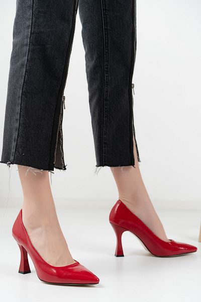 MASSOLE Stiletto Red Patent Leather New Season Daily Stylish Handmade Domestic Production