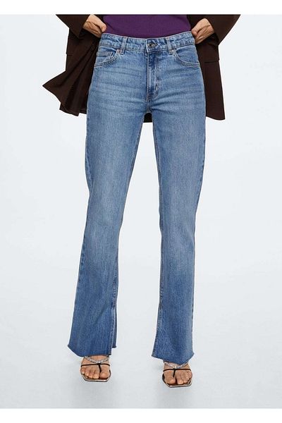 MANGO Woman Straight Cut Jeans with Side Slits