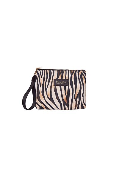 BloominBag Clutch cu dungi și design complicat
