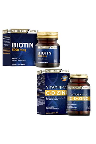 Nutraxin Biotin 30 Tablets - Vitamin Max C D Zinc Supplement