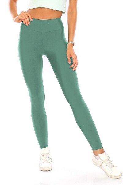 Aşkı Endam Plus Size Hazan Diver Fabric Leggings Trousers - Mint