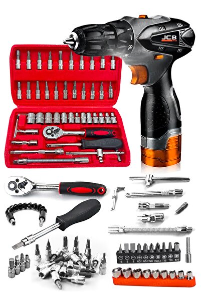 PROXTECH Pro 66 Parça Jsr1800 Professionel Akülü Vidalama Matkap,krom Kaplı Ç...