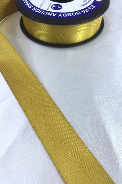 Hobigram Mustard Yellow Herringbone Ribbon Η τιμή είναι για 1 μέτρο – Κορδέλα, Κομψό Σχέδιο, Γυναικείο Αξεσουάρ – Κορδέλα