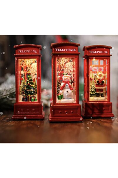 Genel Markalar Telefon Kulübesi Küçük Noel Dekorasyon Işıkları Kardan Adam