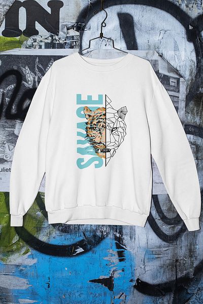 SUNFREE Φούτερ Unisex Savage με στάμπα Oversize