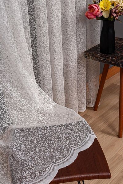ERNGlobal 2022 Season Don't Want Iron Knitted Sand Snowflake Patterned Tulle Curtain 1x2 Sparse Pleated