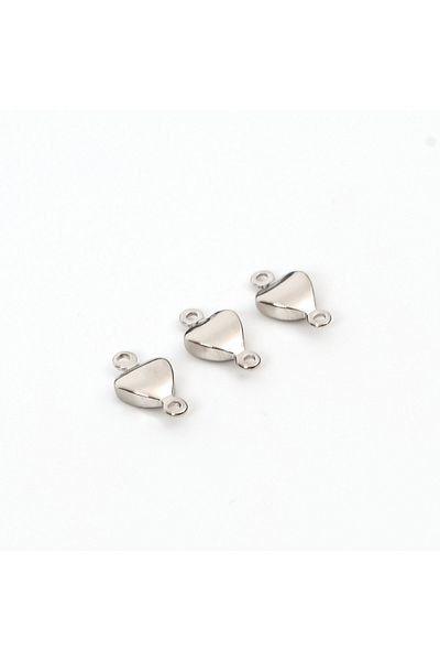yfhobi 10 Pieces - 10 Mm Nickel Plated Metal Heart Patterned Double Handled Jewelry Accessories, 1st quality (does not tarnish)
