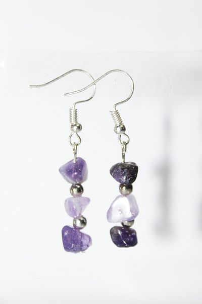 Mıçı Amethyst Broken Stone Earring