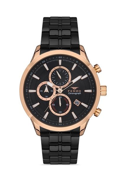 FERRO Fm31277a-r 45 Mm Black Men's Wristwatch