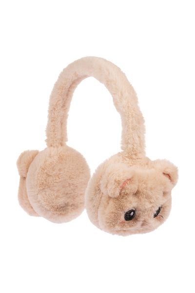Kitti Arıcı Store New Season Girl's Winter Salmon Color Plush Headphones
