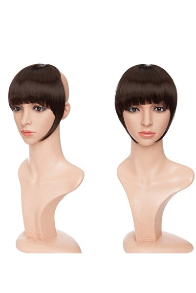 AKOLİFE Koyu Kahverengi Takma Kahkül - Fön Maşa Uygulanabilen Yüksek Kalite Saç