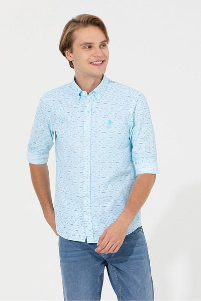 U.S. Polo Assn. Πράσινο ανδρικό πουκάμισο