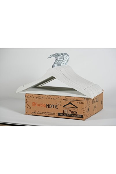 Dorcia Home بلاستيك ذو مظهر خشبي عالي الجودة 20 شماعة بيضاء