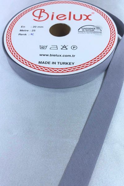 Hobigram Γκρι βαμβακερό Piping Πλάτος 2 cm Μήκος 1 μέτρο – Κορδέλα, Κομψό Σχέδιο, Γυναικείο Αξεσουάρ – Κορδέλα