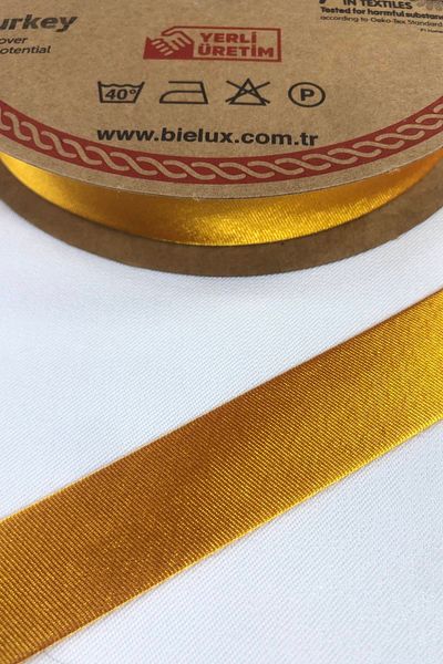 Hobigram Mustard Satin Biye Πλάτος 2 cm Μήκος 1 μέτρο – Ειδικό σχέδιο, αξεσουάρ, ποιοτική παραγωγή, εντυπωσιακό στυλ – K