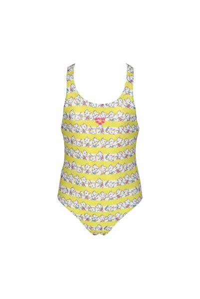 ARENA Kids Girl's Frıends Swımsuıt Swım Pro Back Sarı Yüzücü Mayosu 005171650