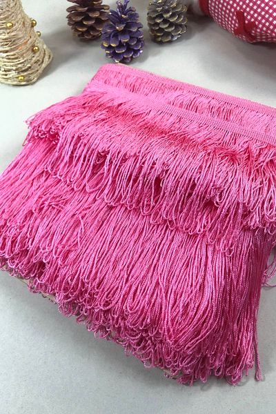 Hobigram Candy Pink Fringe Tassel Width 20 cm 1 Meter – Decorative Ribbon, Stylish Design, Women's Accessory – Decorat