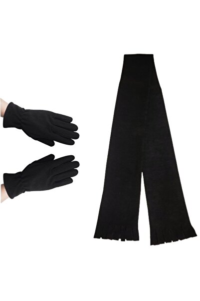 AXE SPORTSWEAR Mănuși negre de iarnă pentru femei din lână termică - Set de 2...