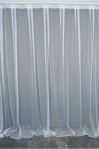 AKÇA TEKSTİL Leaded Diamond Model White Color Single Wing Ready Planted Pleated Background Curtain 300*260 Cm