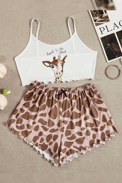 PEMBİŞ HOMEWEAR Tex Supersoft Shorts Set, Read In