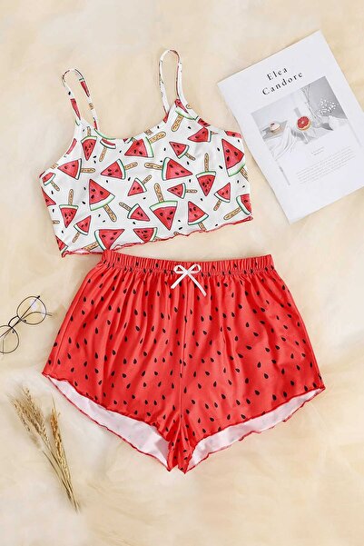 PEMBİŞ HOMEWEAR Tex Supersoft Shorts Set Watermelon