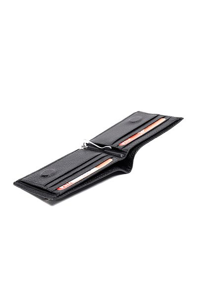 Eminsa Men's Black Genuine Leather Wallet with Magnet Money Clip
