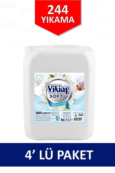 Viking Çamaşır Yumuşatıcısı Sensitive 5 Litre 4 Adet