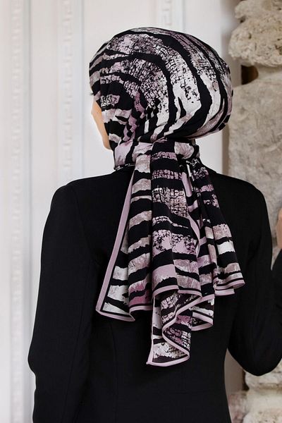 Vissona Γυναικεία Luxury Medina Silk Shawl Powder - Μαύρο