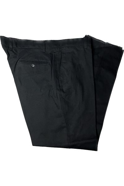 APT PRESTIGE Men's Plus Size Black Linen Trousers