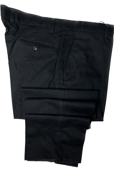 APT PRESTIGE Men's Plus Size Black Linen Trousers