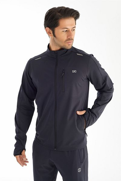 Crozwise Diver Half Collar - Ανδρικό αθλητικό φούτερ Navy Blue Full Zipper - 6040-01