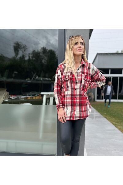 GCSISTERS BUTİK Taş Detaylı Oduncu Gömlek