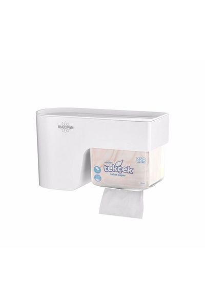 Rulopak Multitask Single Toilet Paper Dispenser Apparatus (white)