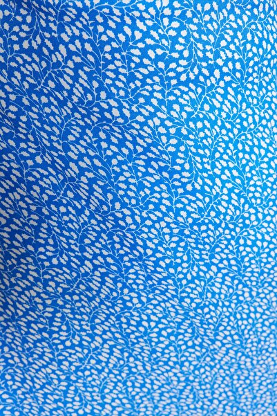 Trendyol Modest Kék virágos nyomott viszkóz szőtt szoknya TCTSS21ET0497