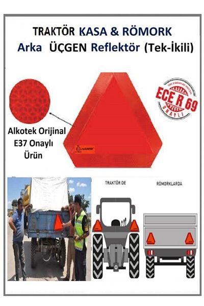 ALKOTEK11 Tractor-Trailer Triangular Reflector E-37 Approved Original Alkotek Ecer69 1 Piece 2 Li Tkm