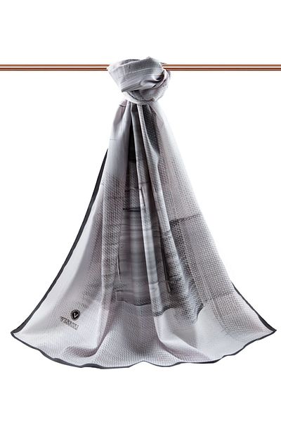 Vissona Γυναικείο Luxury Medina Silk Shawl Γκρι - Καπνιστό