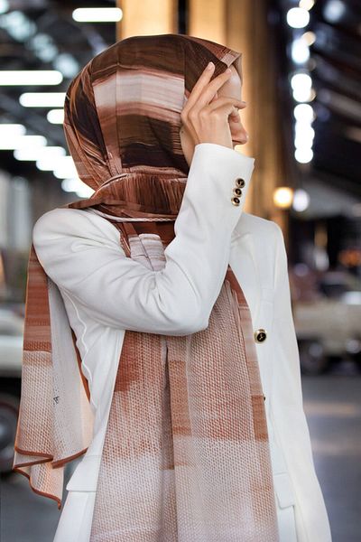Vissona Γυναικείο σάλι Tan Luxury Medina Silk