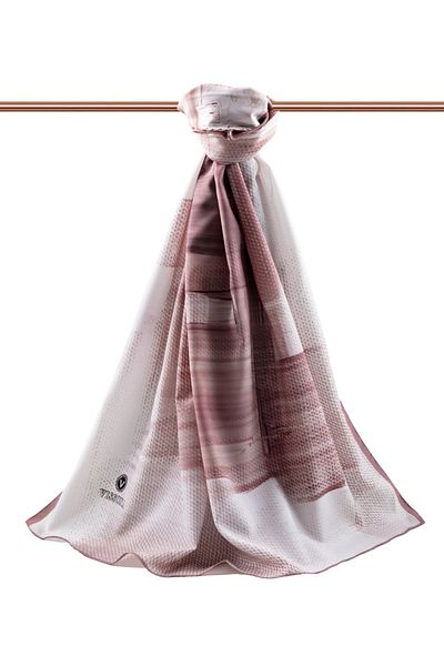 Vissona Γυναικείο σάλι πολυτελείας Medina Silk Dusty Rose-1
