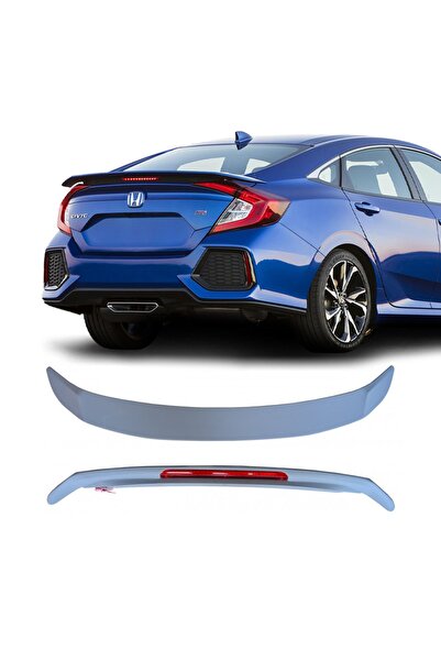 Aslan Garaj Honda Civic  Uyumlu Fc5 Turbo Işıklı Spoiler (2016-2021) - Boyası...