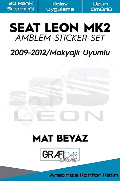 GRAFİCAR مجموعة ملصقات غطاء شعار سيات ليون Mk2 2009-2012/ مكياج